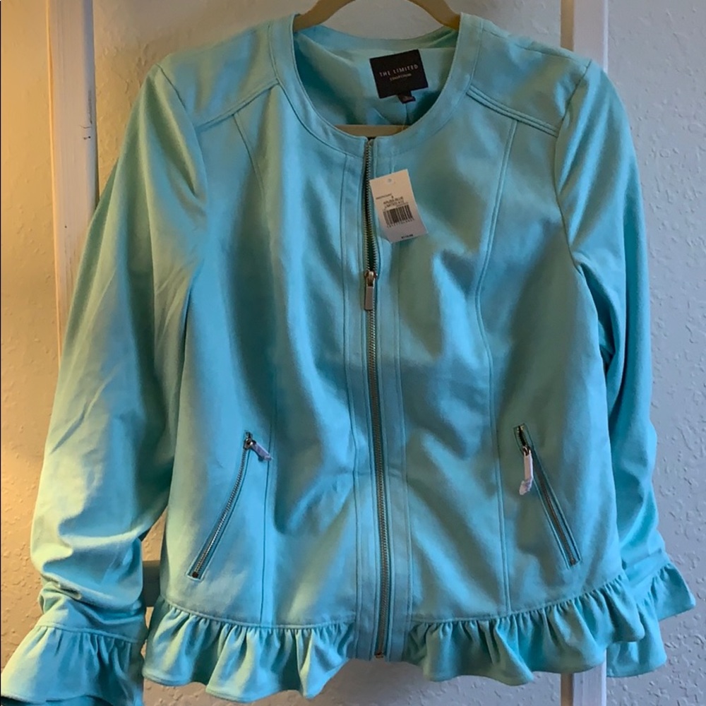 The Limited Aruba Blue blazer | Tags On | Ruffle